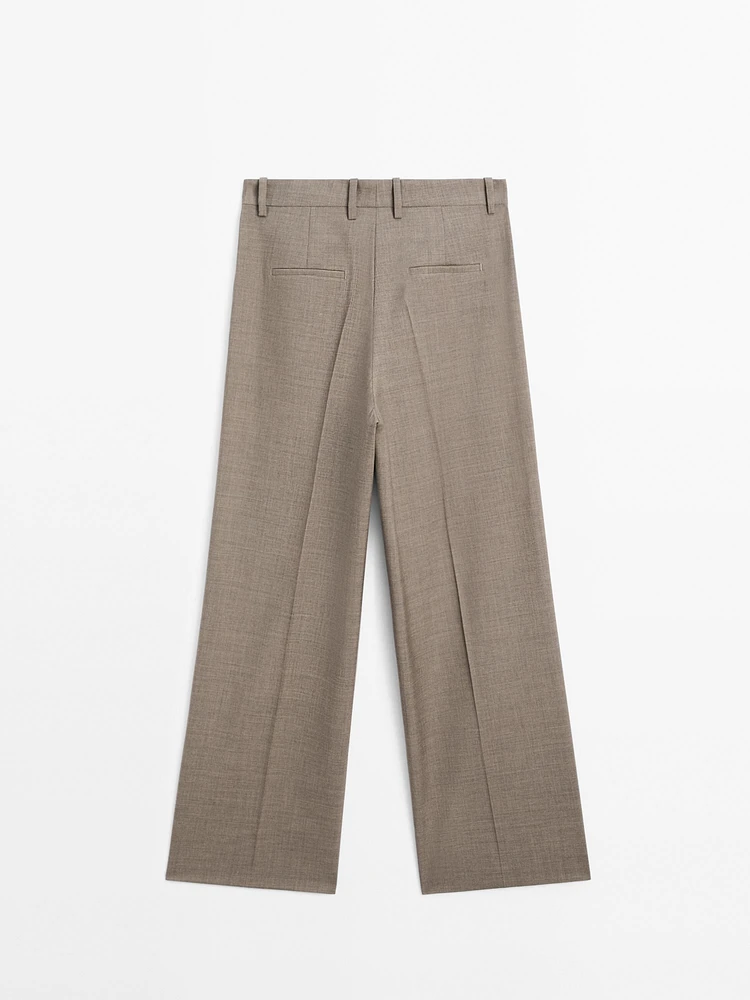 100% wool melange trousers