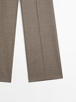 100% wool melange trousers