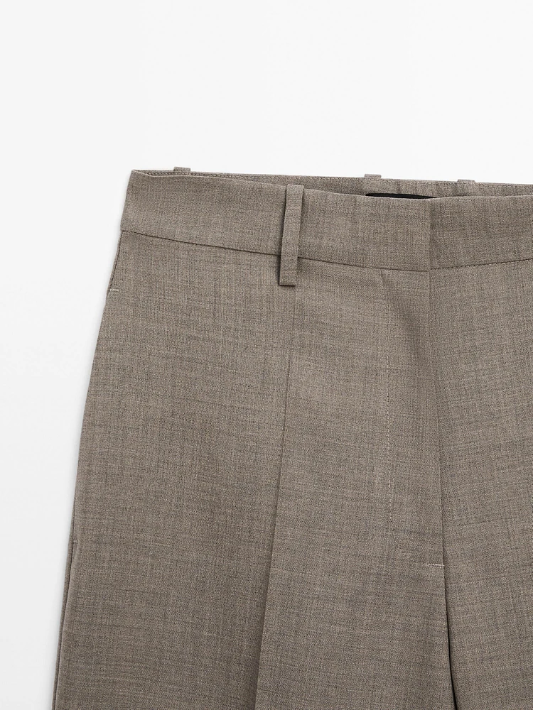 100% wool melange trousers