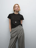 100% wool melange trousers