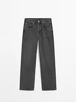 Mid-waist wide-leg jeans