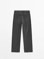 Mid-waist wide-leg jeans