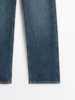 Mid-rise wide-leg full length jeans