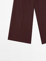 100% wool satin darted trousers