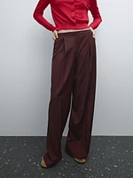 100% wool satin darted trousers