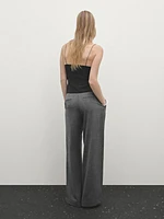 Wool blend trousers with double darts