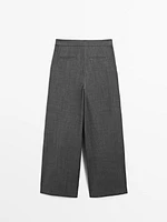 Wool blend trousers with double darts