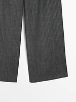 Wool blend trousers with double darts