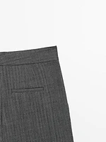 Wool blend trousers with double darts