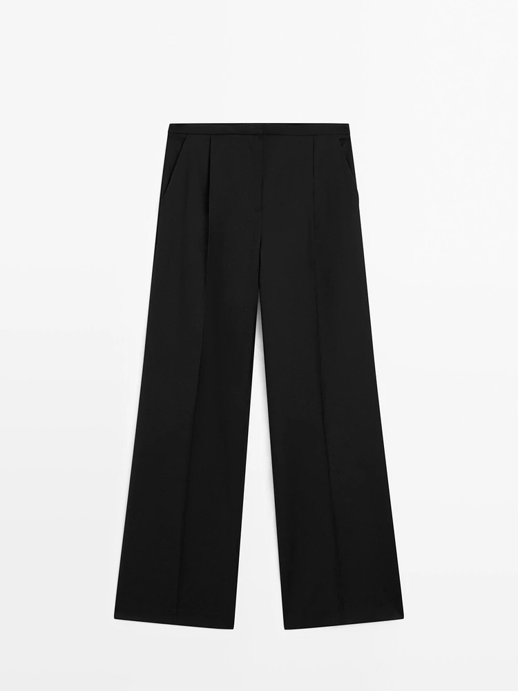 100% wool trousers with thin waistband