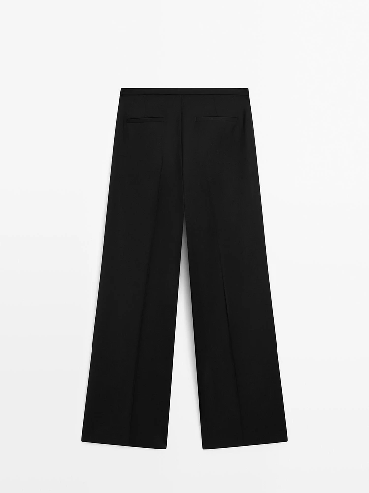 100% wool trousers with thin waistband