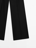 100% wool trousers with thin waistband