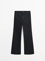 Cotton blend flared jeans