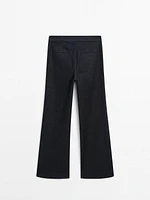 Cotton blend flared jeans