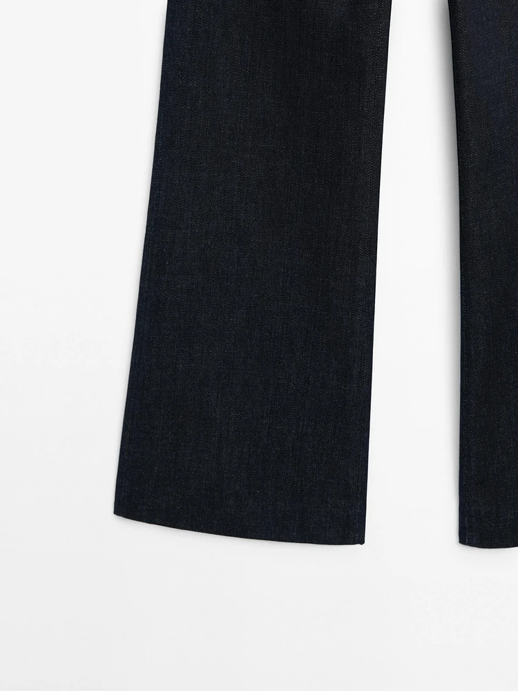 Cotton blend flared jeans