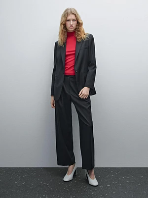 Straight-leg cool wool trousers