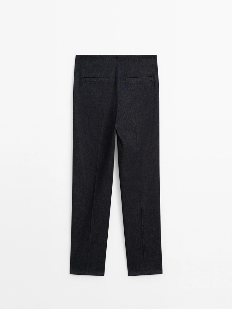 Pantalon slim en coton mélang