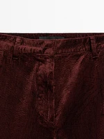 Relaxed fit high-waist corduroy trousers