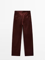 Relaxed fit high-waist corduroy trousers