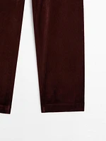 Relaxed fit high-waist corduroy trousers