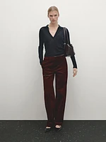 Relaxed fit high-waist corduroy trousers