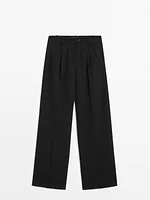 Darted trousers with tab detail