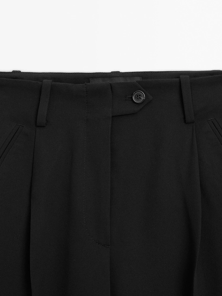 Darted trousers with tab detail