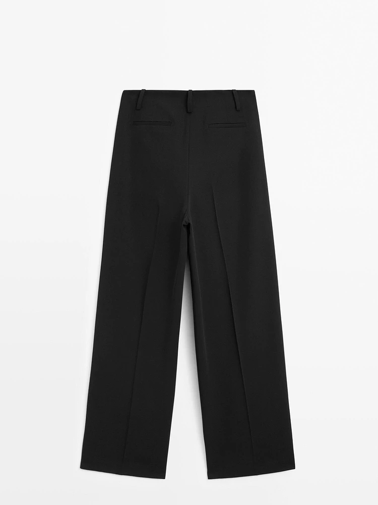 Darted trousers with tab detail