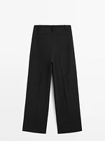 Darted trousers with tab detail