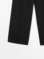 Darted trousers with tab detail