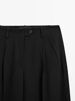 Darted trousers with tab detail