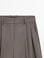 Cool wool pleated trousers