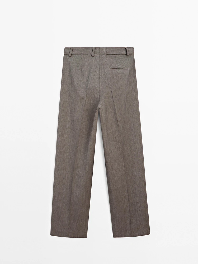 Pantalon plissé laine froide