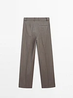 Cool wool pleated trousers