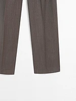 Cool wool pleated trousers