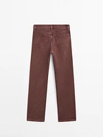 100% cotton straight-leg jeans