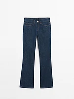 Cotton blend low-rise boot-cut jeans