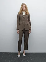 Suit trousers with turn-up hems