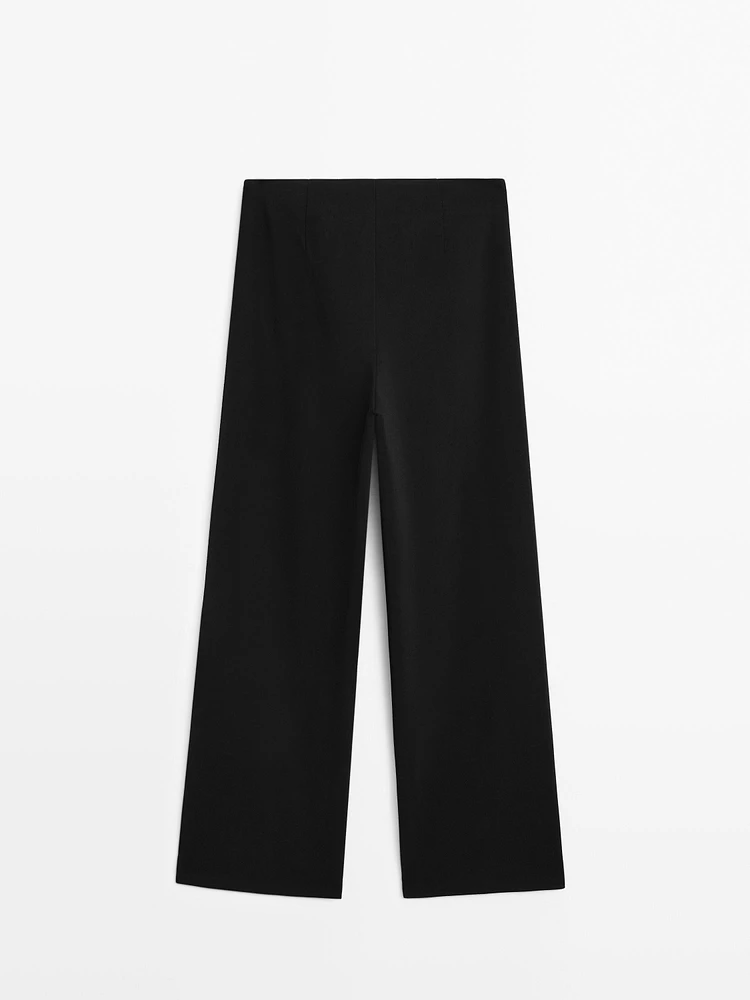 Darted crepe trousers