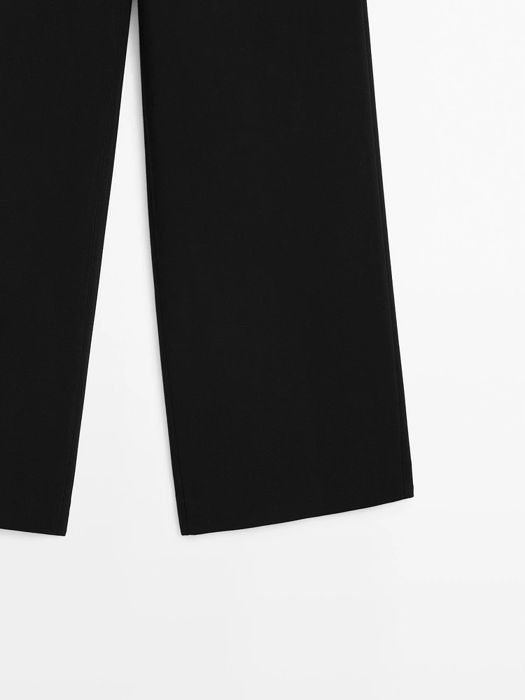 Darted crepe trousers