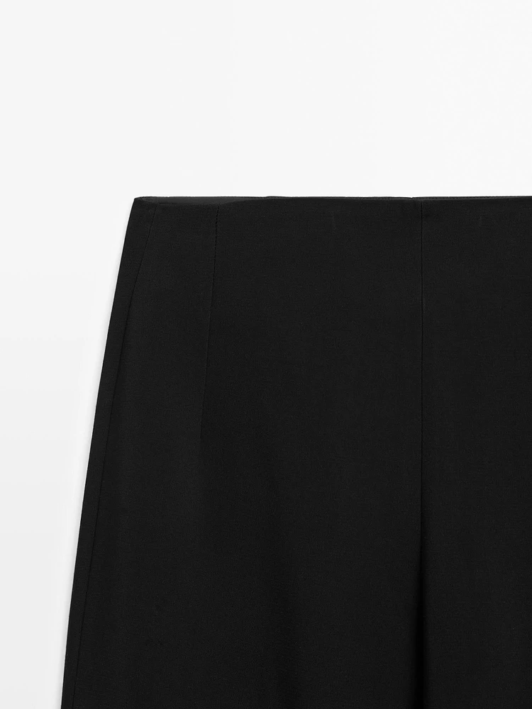 Darted crepe trousers