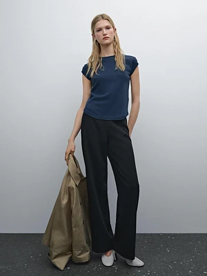 Darted crepe trousers