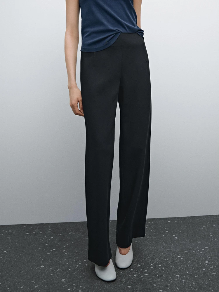 Darted crepe trousers