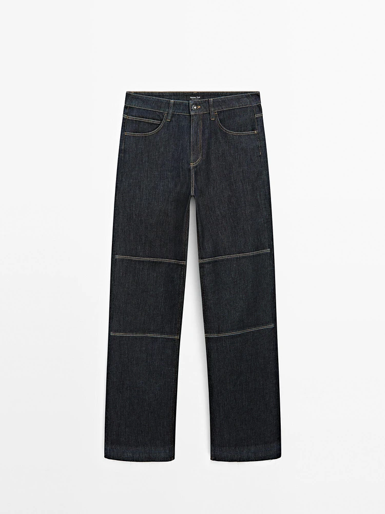 Straight-leg jeans with seam details