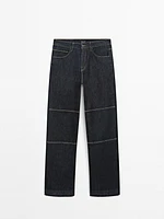 Straight-leg jeans with seam details