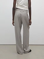 Pleated pinstripe trousers