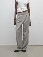 Pleated pinstripe trousers