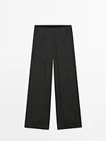 Pinstriped suit trousers