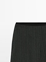 Pinstriped suit trousers