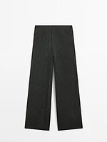 Pinstriped suit trousers